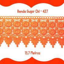 Renda Guipír Laranja - Rolo Com 13,7 Metros - Chl427 - Nybc