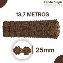 Renda Guipír Marrom Havana - 25Mm Rolo Com 13,7 Metros - Chl207 - Nybc