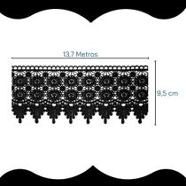 Renda Guipír Preta - Rolo Com 13,7 Metros - Chl427 - Nybc