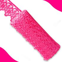 Renda Guipír - Rolo Com 13.7 Metros - Rosa Neon - Nº: 03 - Chl-592 Nybc Renda Guipír - Rolo Com 13.7 Metros - Rosa Neon - Nº: 03 - Chl-592 Nybc