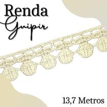 Renda Guipír - Rolo Com 13,7 Metros - Chl005 - Bege Natural - Nº: 296 - Nybc