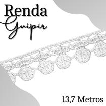 Renda Guipír - Rolo Com 13,7 Metros - Chl005 - Branco - Nº: 101 - Nybc