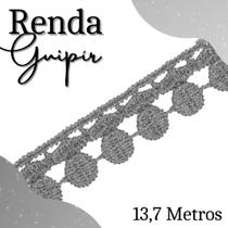 Renda Guipír - Rolo Com 13,7 Metros - Chl005 - Prata - Nº: Pra - Nybc Renda Guipír - Rolo Com 13,7 Metros - Chl005 - Prata - Nº: Pra - Nybc