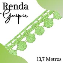 Renda Guipír - Rolo Com 13,7 Metros - Chl005 - Verde Limão - Nº: 225 - Nybc