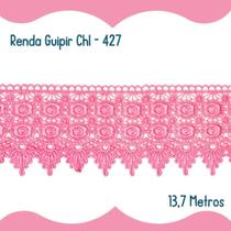 Renda Guipír Rosa Chiclete - Rolo Com 13,7 Metros - Chl427 - Nybc