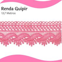 Renda Guipír Rosa Chiclete - Rolo Com 13,7 Metros - Chl589 - Nybc