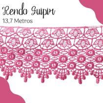 Renda Guipír Rosa Escuro - Rolo Com 13,7 Metros - Chl185 - Nybc