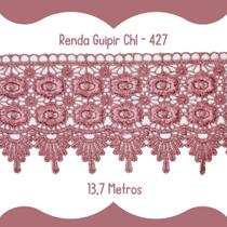 Renda Guipír Rose Escuro - Rolo Com 13,7 Metros - Chl427 - Nybc