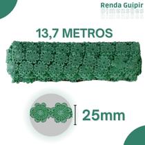 Renda Guipír Verde Bandeira - 25Mm Rolo Com 13,7 Metros - Chl207 - Nybc Renda Guipír Verde Bandeira - 25Mm Rolo Com 13,7 Metros - Chl207 - Nybc