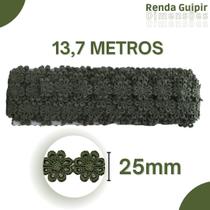 Renda Guipír Verde Musgo - 25Mm Rolo Com 13,7 Metros - Chl207 - Nybc Renda Guipír Verde Musgo - 25Mm Rolo Com 13,7 Metros - Chl207 - Nybc