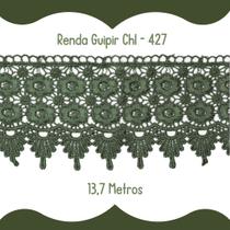 Renda Guipír Verde Musgo - Rolo Com 13,7 Metros Chl427 Nybc