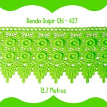 Renda Guipír Verde Neon - Rolo Com 13,7 Metros - Chl427 Nybc