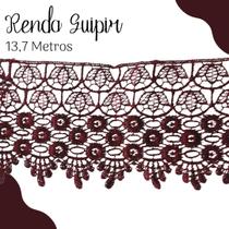 Renda Guipír Vinho - Rolo Com 13,7 Metros - Chl185 - Nybc
