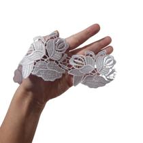 Renda Guipir YL101 Larg 7,4cm Branca Véu Ccb e Noiva 1 Mt