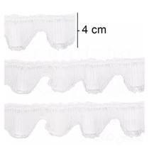Renda jabot 4cm cor 01 branco metro