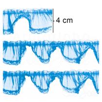 Renda jabot 4cm cor 13 azul turquesa metro
