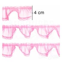 Renda jabot 4cm cor 2 rosa bebê metro Renda jabot 4cm cor 2 rosa bebê metro