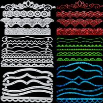 Renda metálica, scrapbooking, borda, corte e corte em matriz, 19 unidades Renda metálica, scrapbooking, borda, corte e corte em matriz, 19 unidades