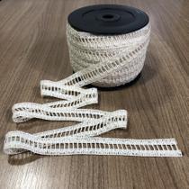 Renda Ponto Palito 2 cm - Rolo 50 Metros - 3 Unidades