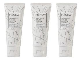 Renew Clean Gel De Limpeza Facial Avon 30g - Kit 03 Unidades