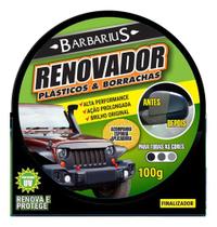 Renovador de Plásticos e Borrachas Automotivos Barbarius Brilho Intenso e Proteção Não Oleosa
