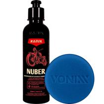 Renovador De Plásticos E Borrachas Da Moto Nuber 240ml Razux Aplicador de Espuma Vonixx