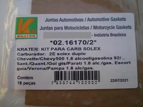Reparo Carburador Solex 2e Saveiro 1.6 1.8 Quadrada Krater
