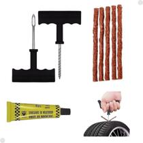 Reparo Pneu Carro Bike Kit Remendo Macarrão Profissional