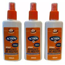Repelente Action 105ml Spray kit c/03 Icaridina Contra Dengue
