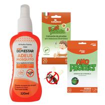 Repelente Corporal Abelha Rainha + Repelente Amo Protect + Post Picada Adesivo Alívio Para Picada De Mosquito