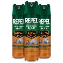 Repelente de insetos Repel Sportsmen Max 40% DEET 195 ml, pacote com 3