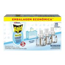 Repelente Elétrico Líquido Raid 45 Noites 3UN Refil de 32,9ml