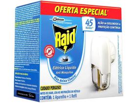 Repelente Elétrico Líquido Raid Antimosquitos - 32,9ml 45 Noites