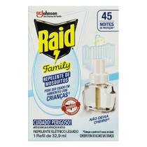 Repelente Elétrico Líquido Raid Family 45 Noites Refil 32,9ml