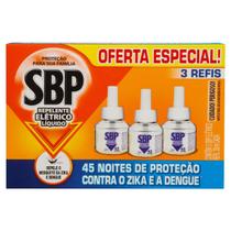 Repelente Elétrico Líquido SBP 3 Refis 35ml Cada