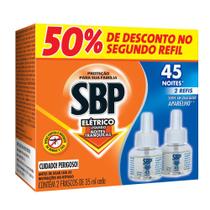 Repelente Elétrico Líquido SBP 45 Noites C/ 02 Refis 35ml (: 50% Desc. no 2o. Refil)