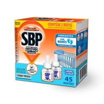 Repelente Elétrico Líquido SBP 45 Noites Cheiro Suave 2 Refis 32,9ml Cada