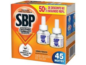 Repelente Elétrico Líquido SBP 45 Noites com 2 Refis 35ml Cada 50% de Desconto no 2 Refil