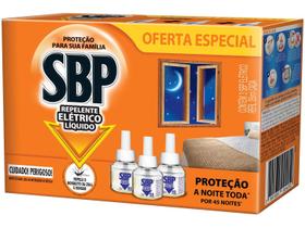 Repelente Elétrico Líquido SBP 45 Noites com 3 Refis 35ml Cada Oferta Especial