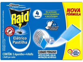 Repelente Elétrico Pastilhas Raid Refil 4 Noites