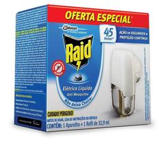 Repelente Elétrico Raid Líquido 45 Noites Aparelho + Refil
