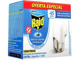 Repelente Elétrico Raid Líquido 45 Noites Aparelho + Refil