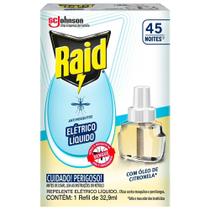 Repelente Elétrico Raid Refil Citronela 45 Noites 32,9ml