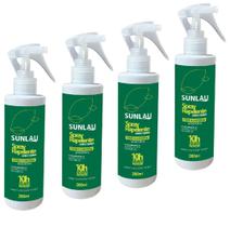 Repelente inseto mosquito 200ml icaridina sunlau - spray ( kit 4 peças )