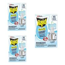 Repelente Raid Eletrico 45 noites Aparelho+ 01 Refil kit c/3