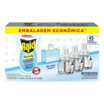 Repelente Raid Elétrico Liq 45 Noites Raid Family 3 Refis