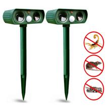 Repelente Solar Kit 2 Uni Ultrassônico Espanta Animais e Pragas Ratos Gambás Pombos Escorpiões Cobra Jardim Quintal Casa