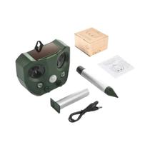 Repelente Ultrassônico Solar Recarregável Com Sensor De Movimento PIR Para Esquilos E Controle De Repelente Ultrassônico Solar Recarregável Com Sensor De Movimento PIR Para Esquilos E Controle De