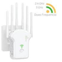 Repetidor Wi-Fi 1200 Mbps Dual Band 2.4G/5G WPS Amplificador de Sinal Portas LAN/WAN Repetidor Wi-Fi 1200 Mbps Dual Band 2.4G/5G WPS Amplificador de Sinal Portas LAN/WAN