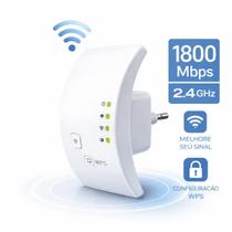Repetidor WiFi 1800Mbps Amplificador de Internet Wireless com Porta Ethernet
